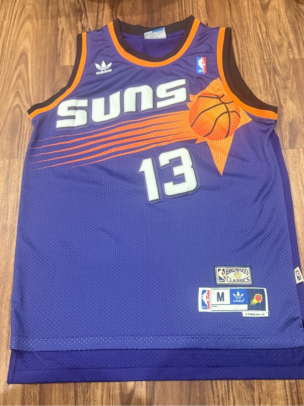Adidas Phoenix Suns Steve Nash Jersey Mens M Hardwood Classics Purple Stitched